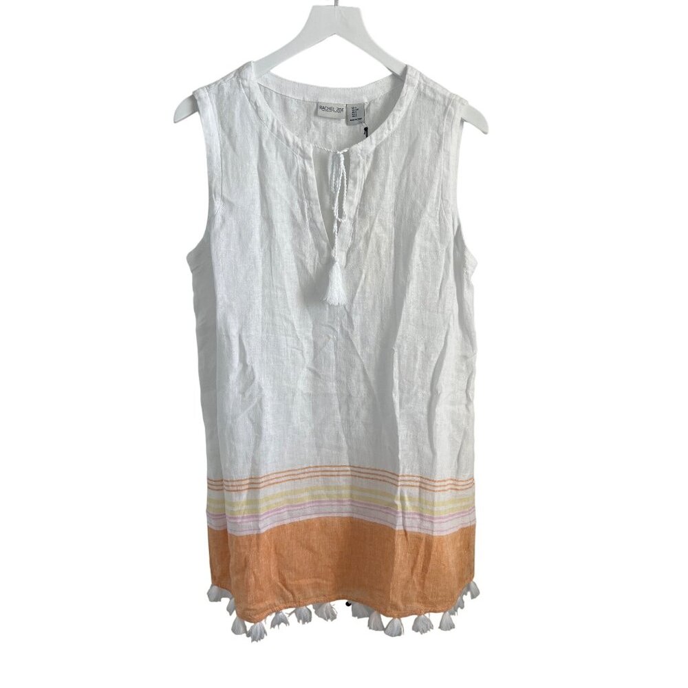 Rachel Zoe White Linen Blend Cover-Up Dress